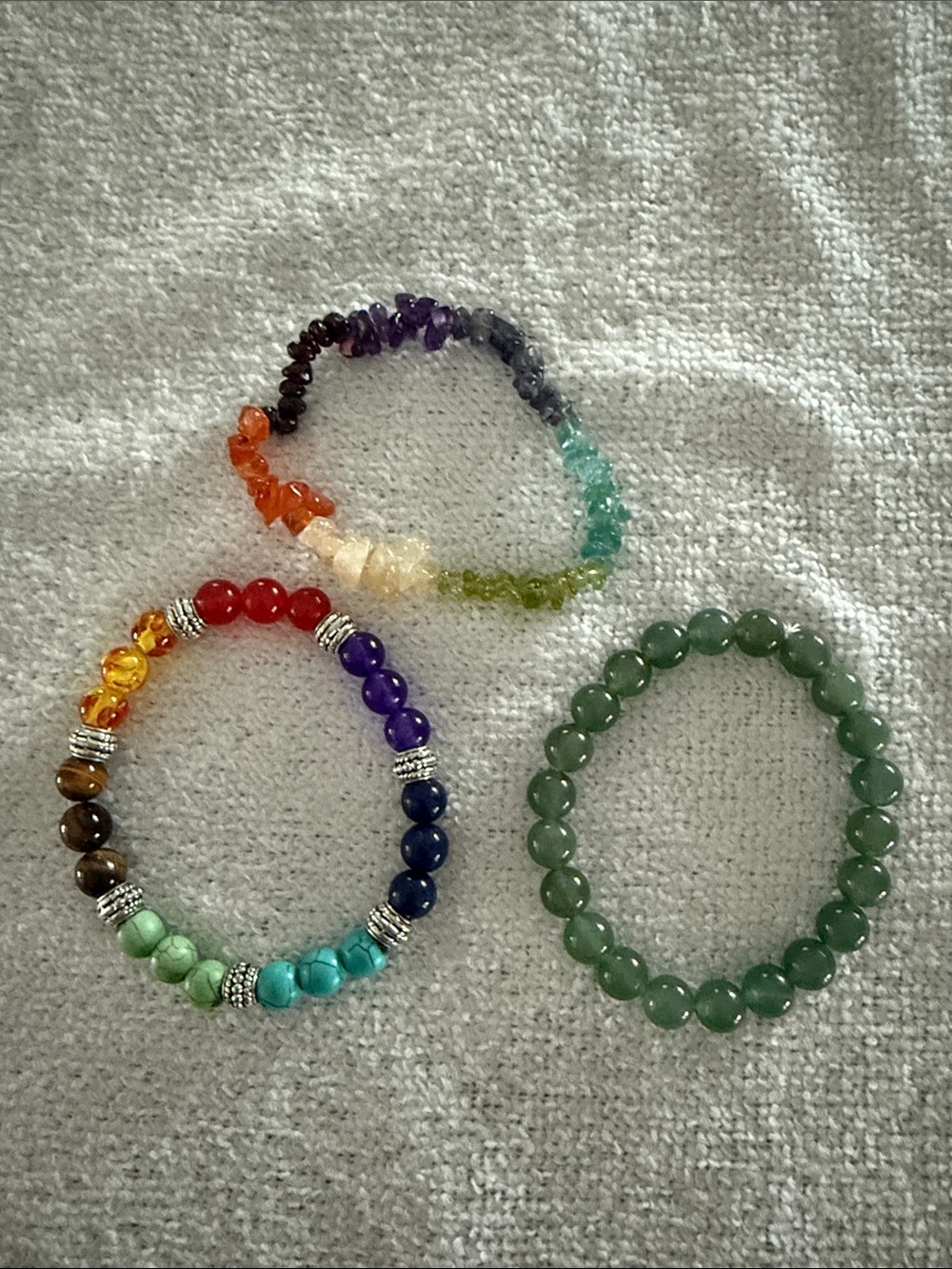 Rainbow Multistone Beaded Bracelet Set - Colorful Stretch Bracelets